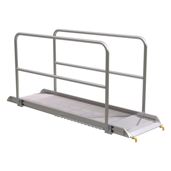 Alum. Walk Ramp w/Rail Hook, 96 x 28"